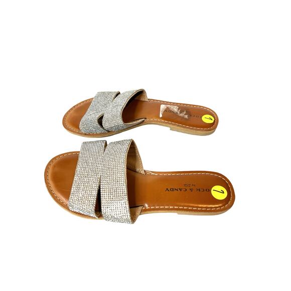 Rock & Candy By Zigi Rhinestone Flat Sandal Slide - Picture 12 of 13